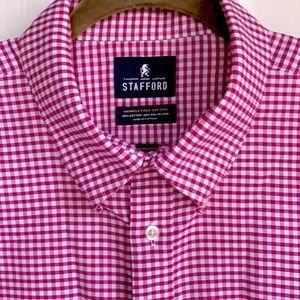 Stafford Men’s Button Up Shirt Sz 18 Reg